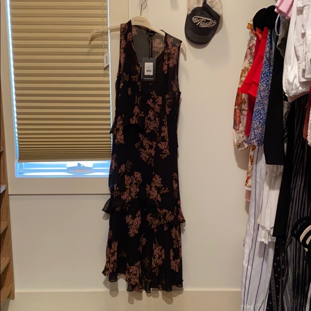 Never Worn Black Ruffle Maxi Dress